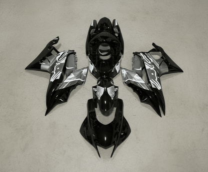 Yamaha YZF-R3 Fairings (2019-2021) Black, Silver Bull at KingsMotorcycleFairings.com