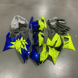 Yamaha YZF-R3 Fairings (2019-2021) Blue, Neon Yellow, Sun, Moon at KingsMotorcycleFairings.com