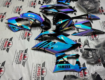 Yamaha R3 Fairings (2019-2021) Chrome Chameleon, Black from KingsMotorcycleFairings.com