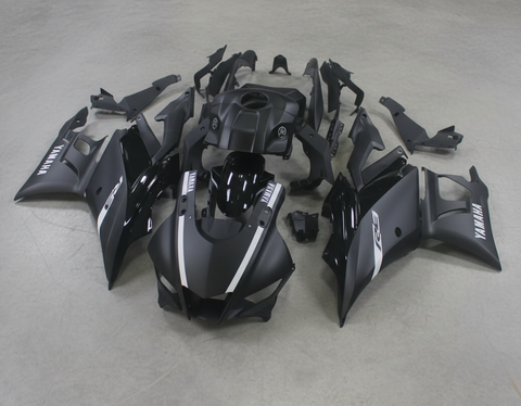 Yamaha YZF-R3 Fairings (2019-2021) Matte Black, Matte White, Black at KingsMotorcycleFairings.com
