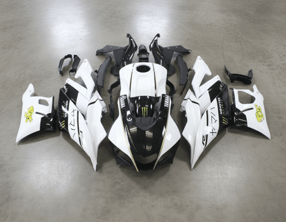 Yamaha R3 Fairings (2022-2024) White, Black, Gold Monster from KingsMotorcycleFairings.com