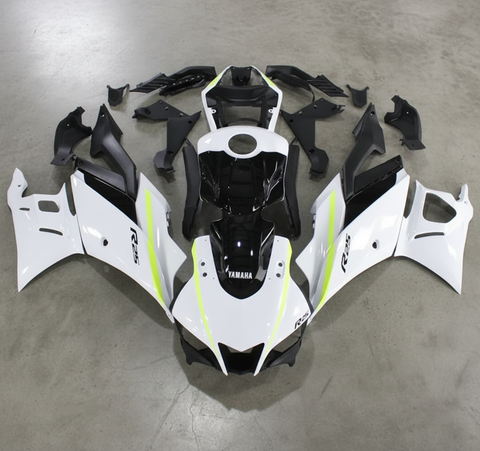 Yamaha YZF-R3 Fairings (2019-2021) White, Black, Neon Yellow at KingsMotorcycleFairings.com