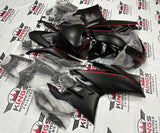 Yamaha R3 Fairing Kit (2022-2024) Matte Black, Red Stripe at KingsMotorcycleFairings.com