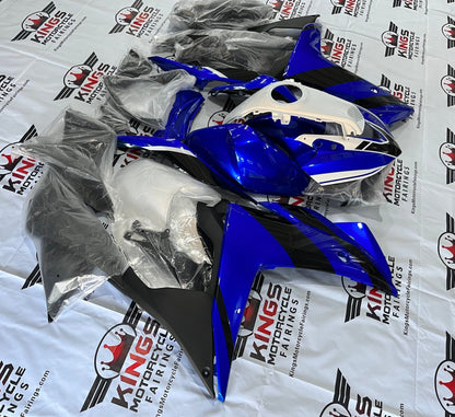 Yamaha YZF-R3 (2015-2018) Blue, White & Black Fairings at KingsMotorcycleFairings.com 