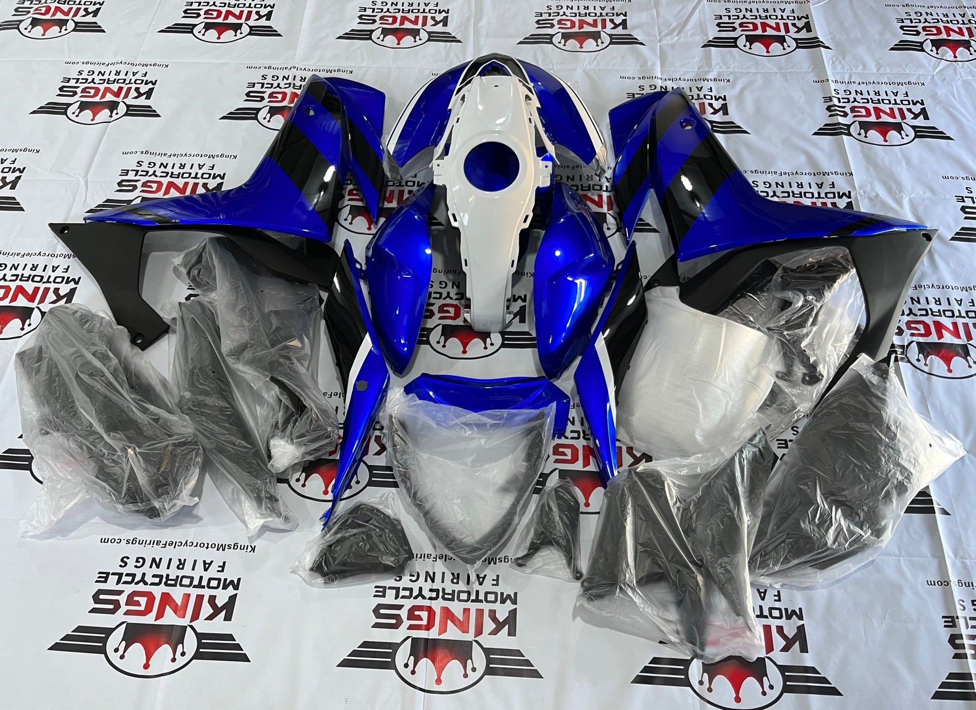 Yamaha YZF-R3 (2015-2018) Blue, White & Black Fairings at KingsMotorcycleFairings.com 