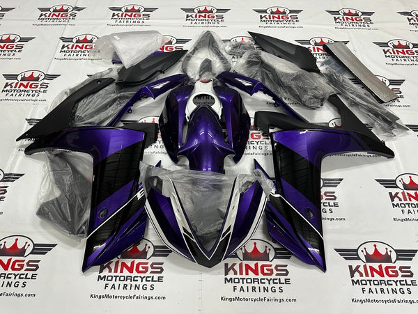 Yamaha YZF-R3 (2015-2018) Dark Purple, Black, White Fairings at KingsMotorcycleFairings.com