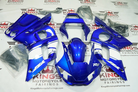 Yamaha YZF-R6 Fairings (1998-2002) Blue, White, Gray Deltabox at KingsMotorcycleFairings.com