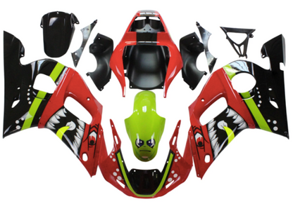 Yamaha YZF-R6 Fairings (1998-2002) Red, Black, Neon Shark at KingsMotorcycleFairings.com