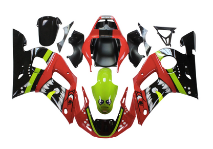 Yamaha YZF-R6 Fairings (1998-2002) Red, Black, Neon Shark from KingsMotorcycleFairings.com