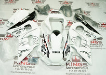 Yamaha YZF-R6 Fairings (1998-2002) White, Black Corona Tribal at KingsMotorcycleFairings.com
