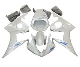 Yamaha R6 Fairings (2003-2004) All White, Blue at KingsMotorcycleFairings.com
