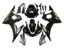 Yamaha YZF-R6 Fairings (2003-2004) Black Gloss, Gold at KingsMotorcycleFairings.com
