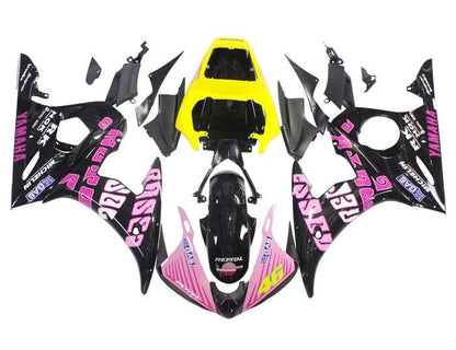 Yamaha R6 Fairings (2003-2004) Black, Pink, Yellow, Rossi at KingsMotorcycleFairings.com