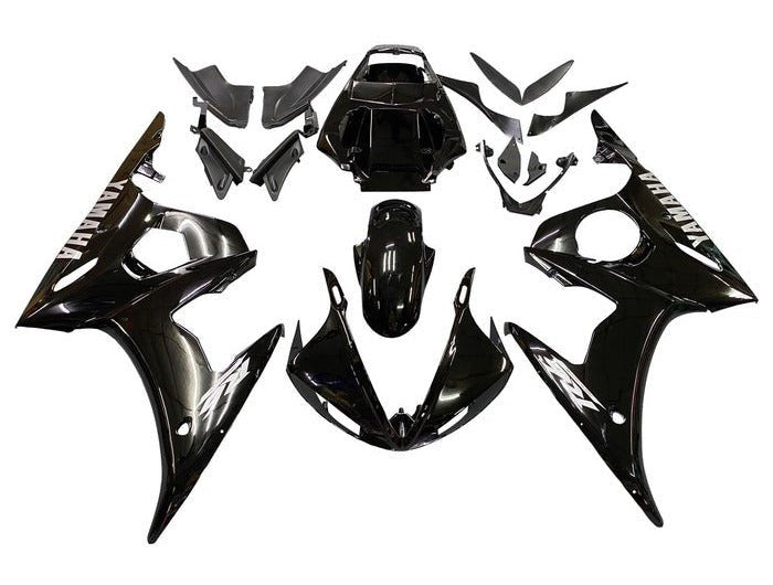 Yamaha YZF-R6 Fairings (2003-2004) Black, Silver at KingsMotorcycleFairings.com