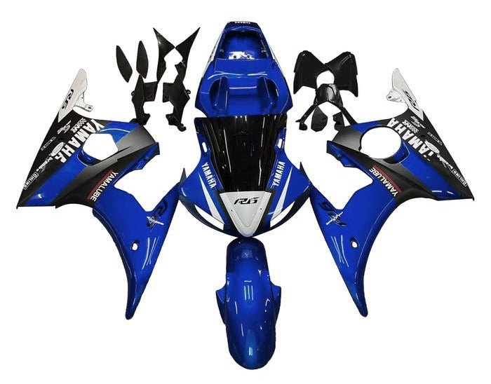 Yamaha R6 Fairings (2003-2004) Blue Gloss, Black, White at KingsMotorcycleFairings.com
