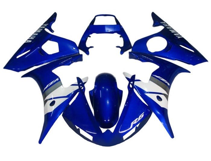 Yamaha R6 Fairings (2003-2004) Blue, White, Gray at KingsMotorcycleFairings.com