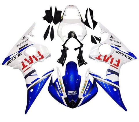 Yamaha YZF-R6 Fairings (2003-2004) Blue, White, Red Fiat at KingsMotorcycleFairings.com