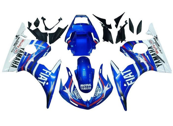 Yamaha YZF-R6 Fairings (2003-2004) Blue, White, Red, Fiat Stars at KingsMotorcycleFairings.com