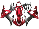 Yamaha R6 Fairings (2003-2004) Dark Red, Matte Black, White at KingsMotorcycleFairings.com