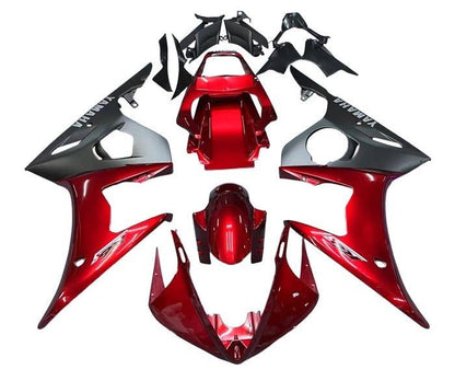 Yamaha R6 Fairings (2003-2004) Dark Red, Matte Black at KingsMotorcycleFairings.com