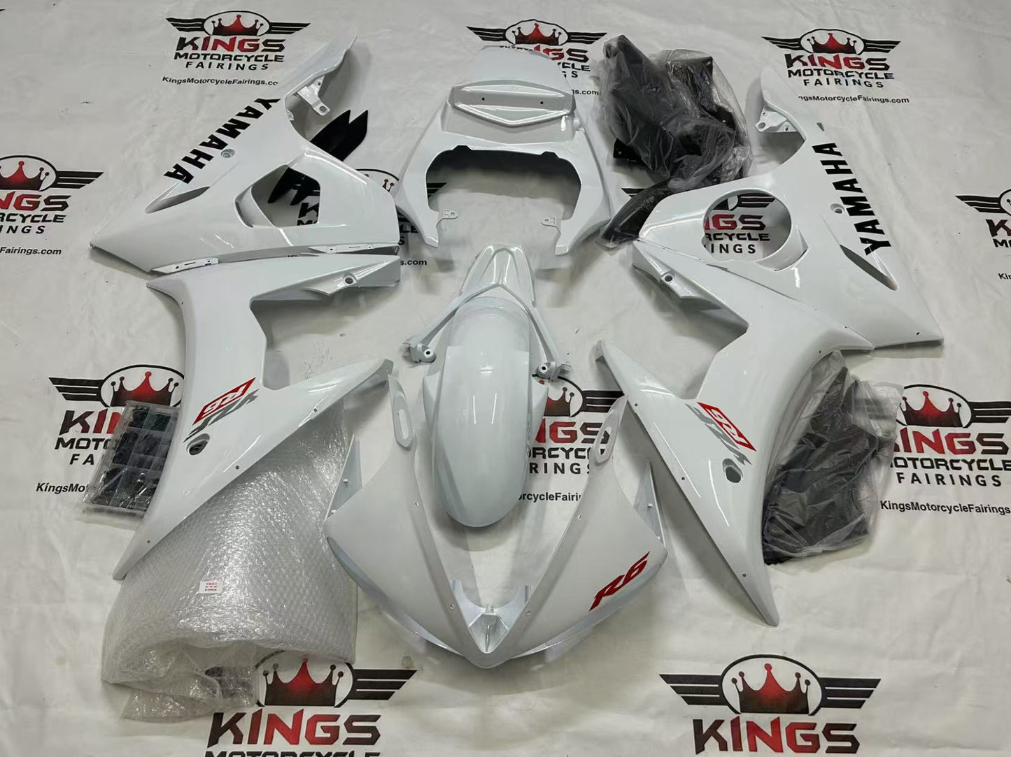 Yamaha YZF-R6 Fairings (2003-2004) Gloss White, Red, Black at KingsMotorcycleFairings.com
