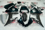 Yamaha YZF-R6 Fairings (2003-2004) Green, Faux Forged Carbon Fiber, White at KingsMotorcycleFairings.com