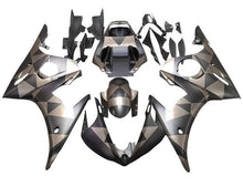 Yamaha R6 Fairings (2003-2004) Matte Black, Gray, Geometric at KingsMotorcycleFairings.com