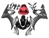 Yamaha YZF-R6 Fairings (2003-2004) Matte Black, Matte Red, Gloss Black at KingsMotorcycleFairings.com