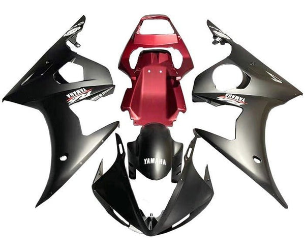 Yamaha YZF-R6 Fairings (2003-2004) Matte Black, Matte Red at KingsMotorcycleFairings.com