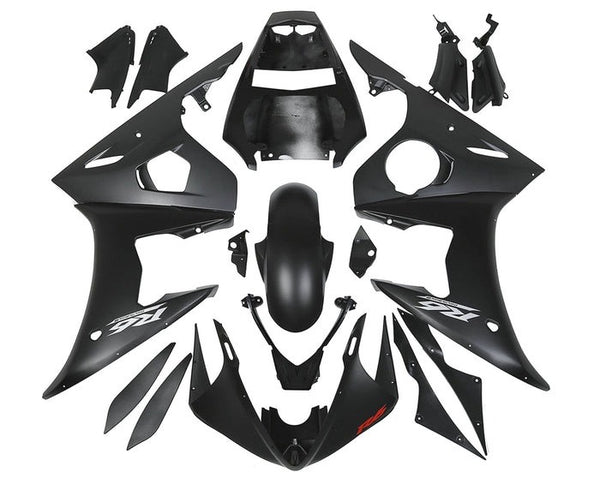 Yamaha YZF-R6 Fairings (2003-2004) Matte Black, White, Red at KingsMotorcycleFairings.com