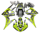 Yamaha YZF-R6 Fairings (2003-2004) Matte Silver, Yellow, Geometric at KingsMotorcycleFairings.com