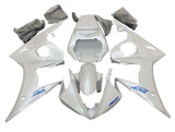 Yamaha YZF-R6 Fairings (2003-2004) Pearl White, Blue at KingsMotorcycleFairings.com