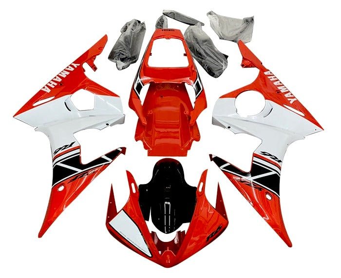 Yamaha R6 Fairings (2003-2004) Red, White, Black Stripe at KingsMotorcycleFairings.com