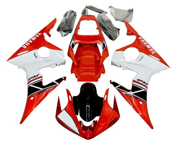 Yamaha YZF-R6 Fairings (2003-2004) Red, White, Black Stripe at KingsMotorcycleFairings.com