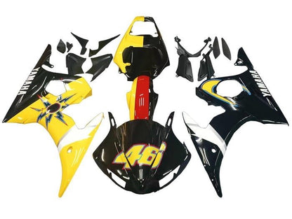 Yamaha YZF-R6 Fairings (2003-2004) Yellow, Black, Sun, Moon at KingsMotorcycleFairings.com