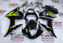 Yamaha YZF-R6 Fairings (2005) Black, Neon Yellow from KingsMotorcycleFairings.com