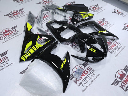 Yamaha YZF-R6 Fairings (2005) Black, Yellow at KingsMotorcycleFairings.com