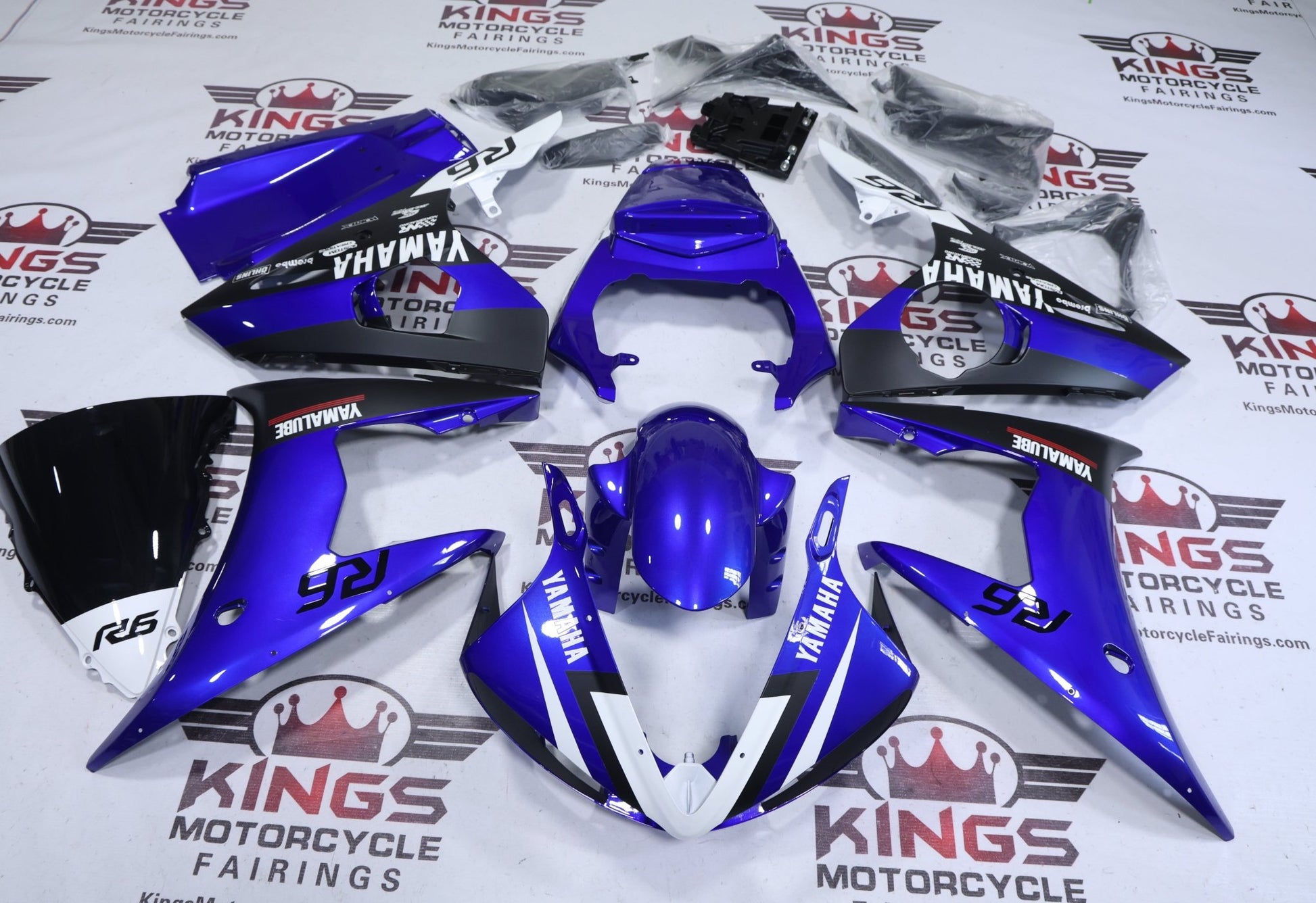 Yamaha YZF-R6 Fairings (2005) Blue Yamalube from KingsMotorcycleFairings.com