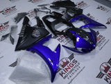 Yamaha YZF-R6 Fairings (2005) Blue, Matte Black, Faux Carbon Fiber at KingsMotorcycleFairings.com