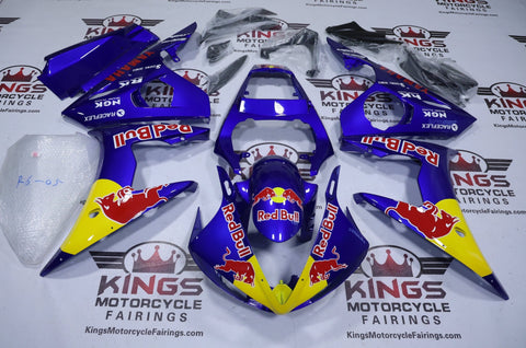 Yamaha YZF-R6 Fairings (2005) Blue, Yellow, Red Bull at KingsMotorcycleFairings.com
