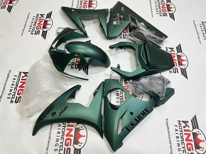 Yamaha YZF-R6 Fairings (2005) Green Matte U.S. Army from KingsMotorcycleFairings.com
