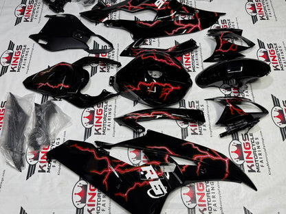 Yamaha YZF-R6 Fairings (2006-2007) Black, Red Lightning from KingsMotorcycleFairings.com