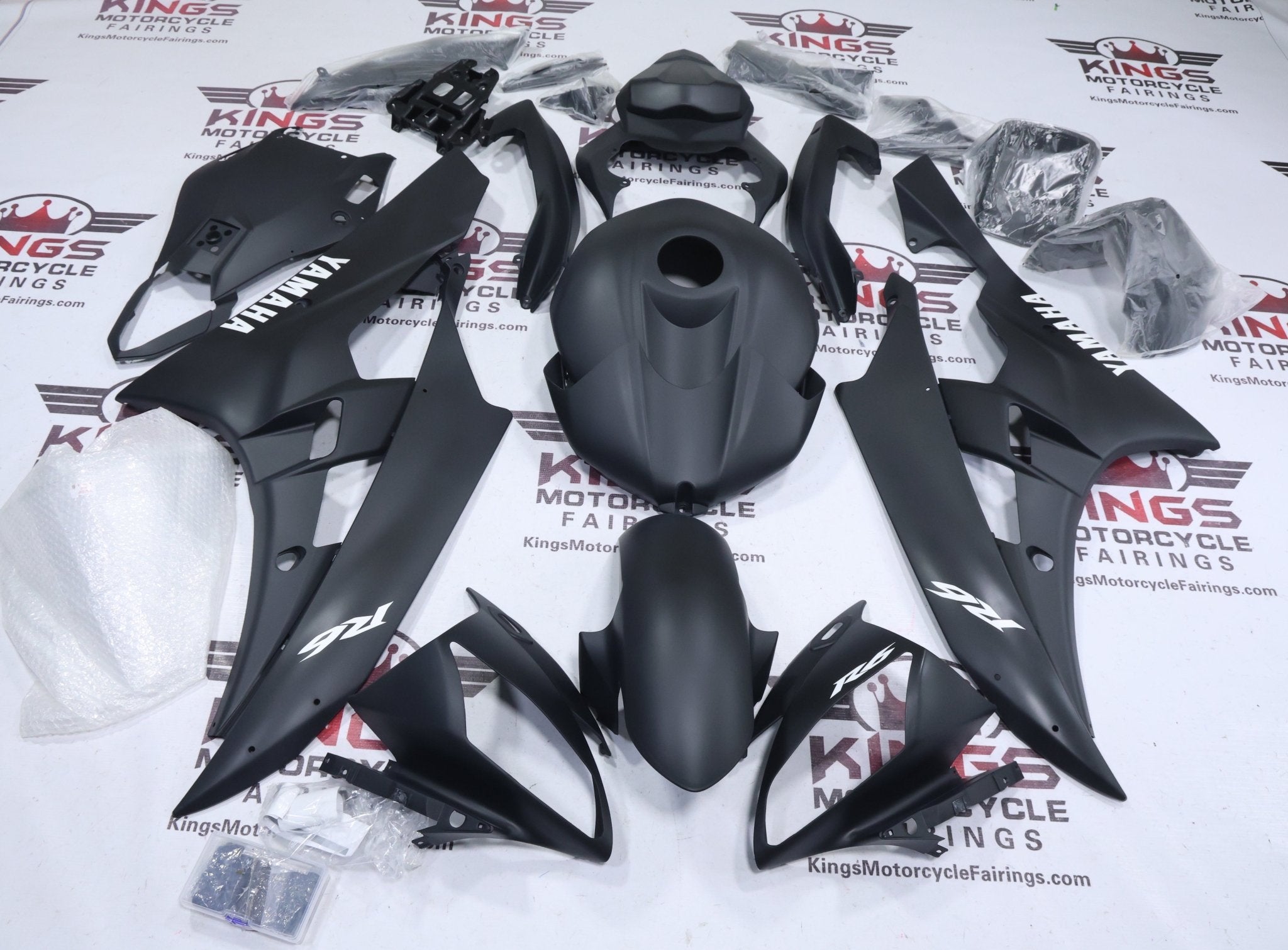 Yamaha R6 Fairings (2006-2007) Matte Black, White | Kings