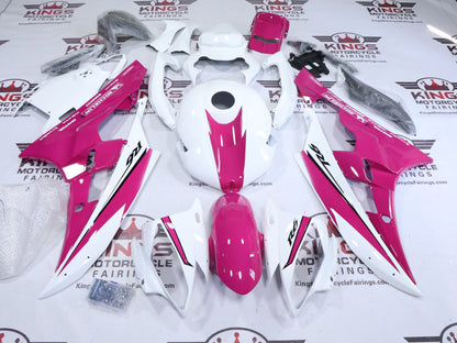 Yamaha YZF-R6 Fairings (2006-2007) Pink, White at KingsMotorcycleFairings.com