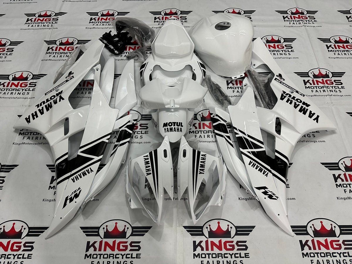 Yamaha YZF-R6 Fairings (2006-2007) White, Black Motul at KingsMotorcycleFairings.com
