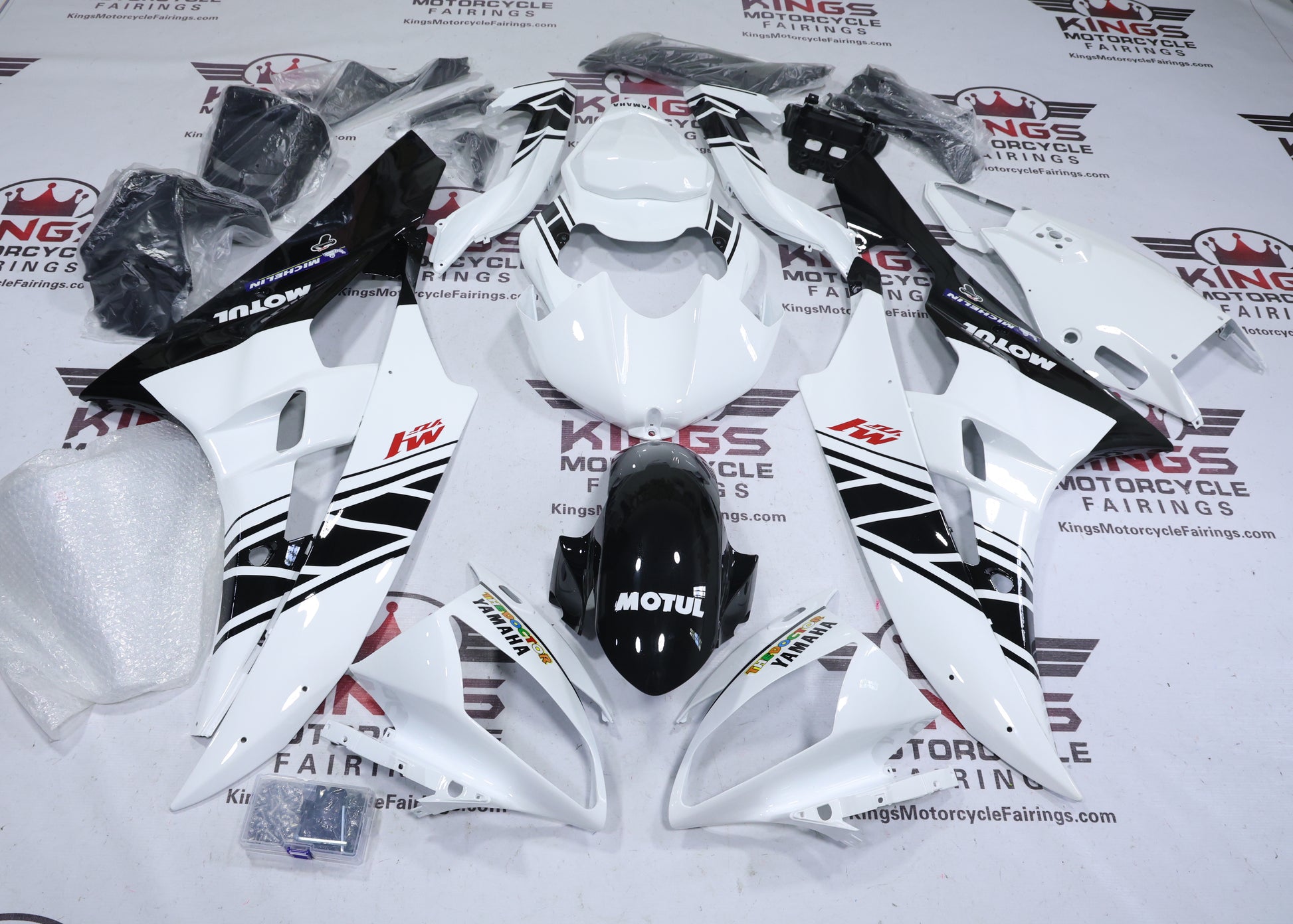 Yamaha YZF-R6 Fairings (2006-2007) White, Black, Red, M1 Motul at KingsMotorcycleFairings.com