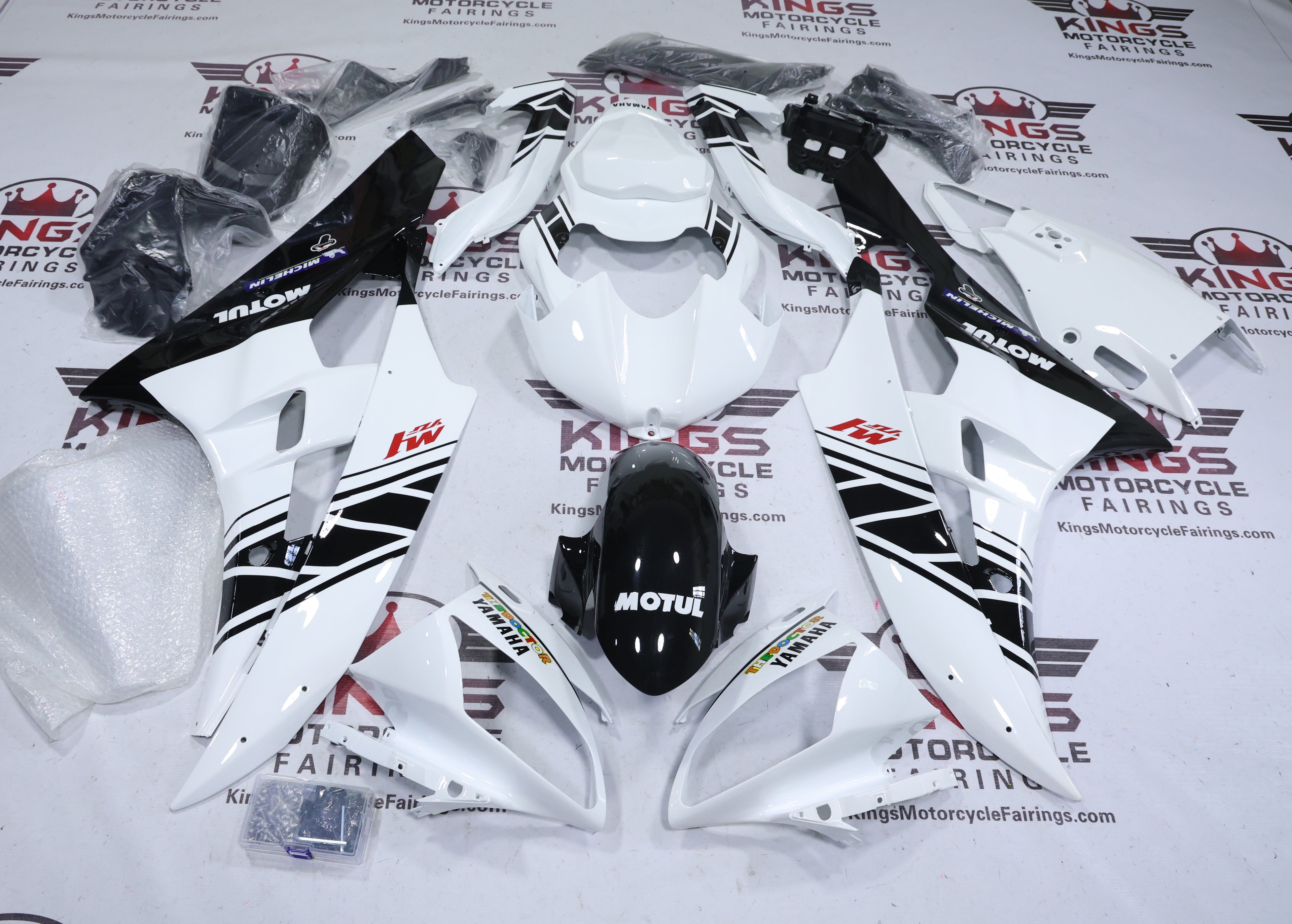 Yamaha YZF-R6 Fairings (2006-2007) White, Black, Red, M1 Motul at KingsMotorcycleFairings.com