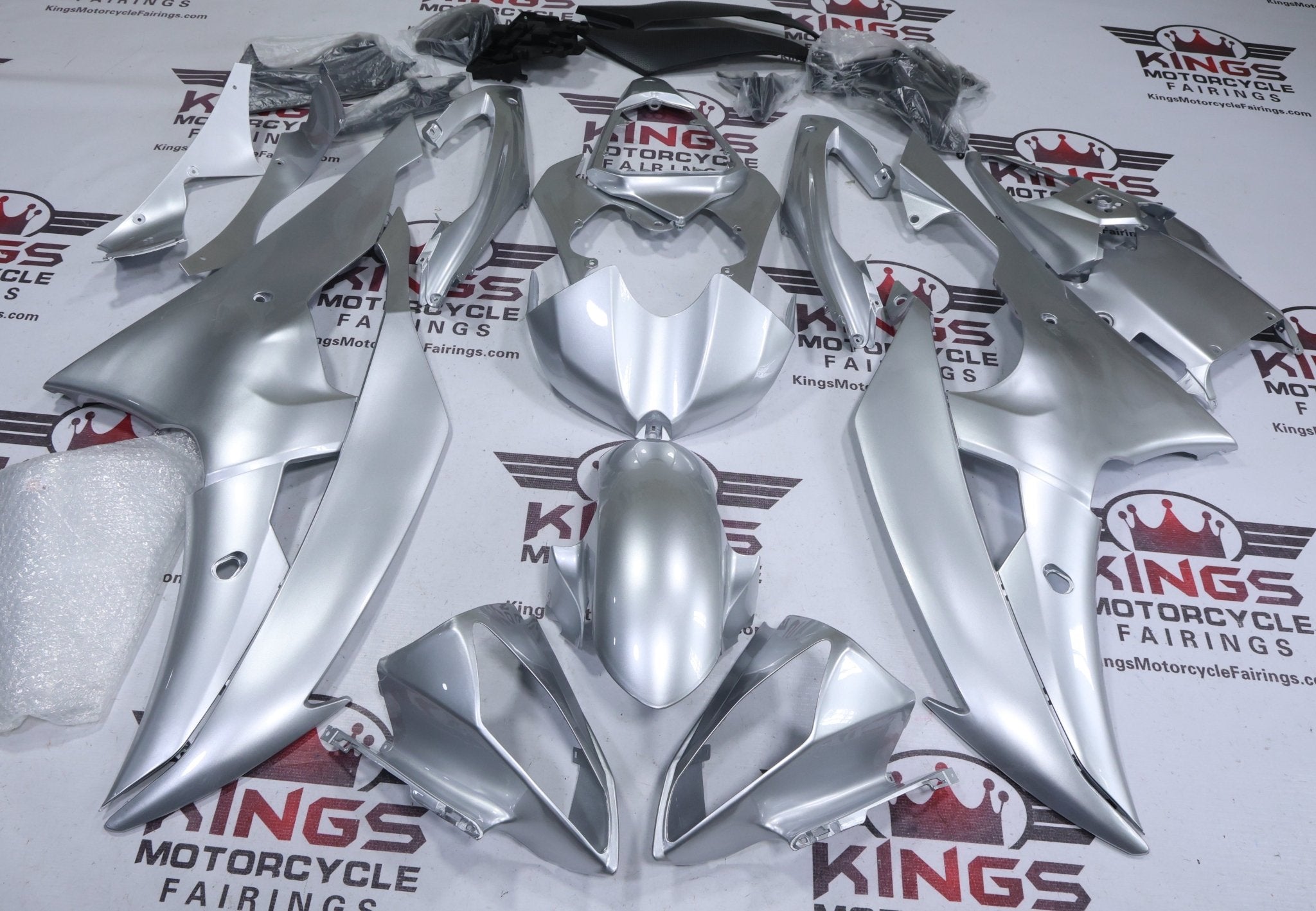 Yamaha YZF-R6 Fairings (2008-2016) All Silver at KingsMotorcycleFairings.com