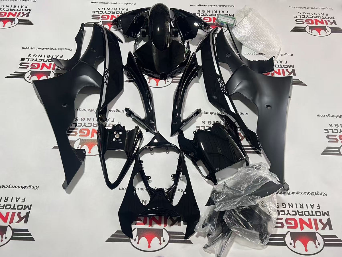Yamaha YZF-R6 Fairings (2008-2016) Black Gloss, Matte Black Raven from KingsMotorcycleFairings.com 