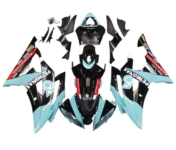 Yamaha YZF-R6 Fairings (2008-2016) Black, Light Blue Petronas at KingsMotorcycleFairings.com